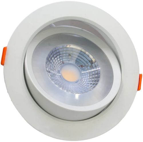 Tracon DLCOB9WW Beépíthető álmennyezeti LED lámpatest, forgatható 200-240 V, 50Hz, 9W, 3000K, 630lm, 38°, IP20, EEI=G