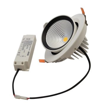   Tracon DLCOBA35WW, Beépíthető álmennyezeti LED lámpatest, forgatható 230 V, 50 Hz, 35 W, 3250 lm, 2700 K,