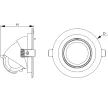 Tracon DLCOBA35W, Beépíthető álmennyezeti LED lámpatest, forgatható 230 V, 50 Hz, 35 W, 3500 lm, 4000 K,