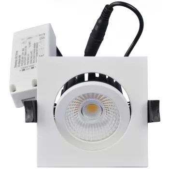   Tracon DLNCOBD5W, Négyzet alakú LED mélysugárzó, forgatható 230 V, 50Hz, 5W, 4000K, 510lm, 60°, IP65,