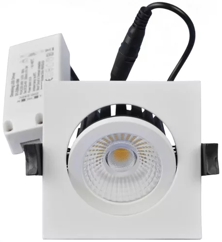 Tracon DLNCOBD5W, Négyzet alakú LED mélysugárzó, forgatható 230 V, 50Hz, 5W, 4000K, 510lm, 60°, IP65,