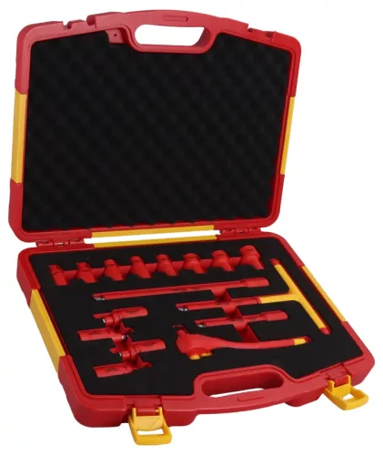 Tracon DSET16 16 db-os 1000V-ra szig. racsnis imbusz és dugókulcs készlet 1000V, CrV, 8-22mm, 4-8mm