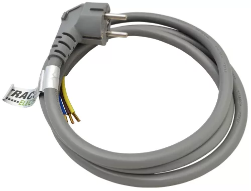 Tracon DVK3X2,5-3, Csatlakozódugó kábellel, szürke 3x2.5mm2, 3m, 16A, 250VAC, H05VV-F,3680W(DUAL Schuko/French)