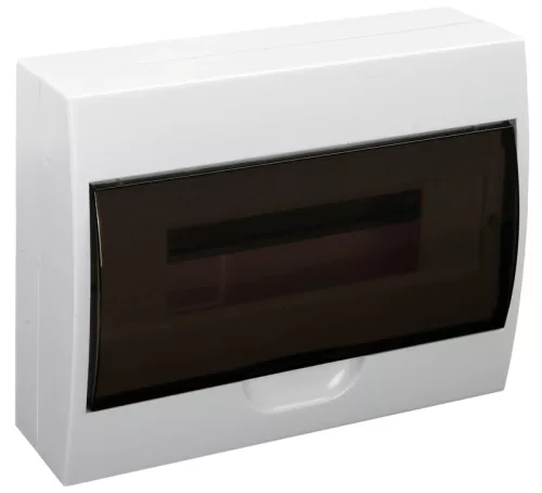 Tracon EDFK-12/1 Műanyag kiselosztó, 12 modul, 1 sor, füstszínű ajtóval, IP40, falon kívüli