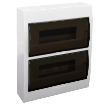   Tracon EDFK-12/2 Műanyag kiselosztó, 24 modul, 2 sor, füstszínű ajtóval, IP40, falon kívüli