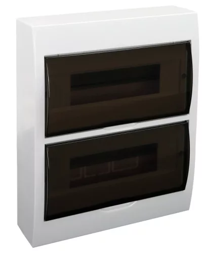 Tracon EDFK-12/2 Műanyag kiselosztó, 24 modul, 2 sor, füstszínű ajtóval, IP40, falon kívüli