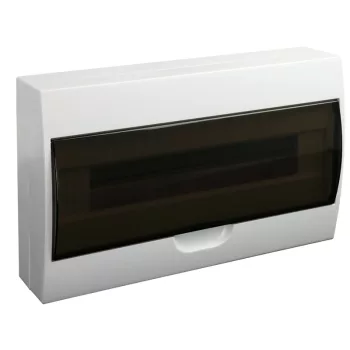   Tracon EDFK-18/1 Műanyag kiselosztó, 18 modul, 1 sor, füstszínű ajtóval, IP40, falon kívüli