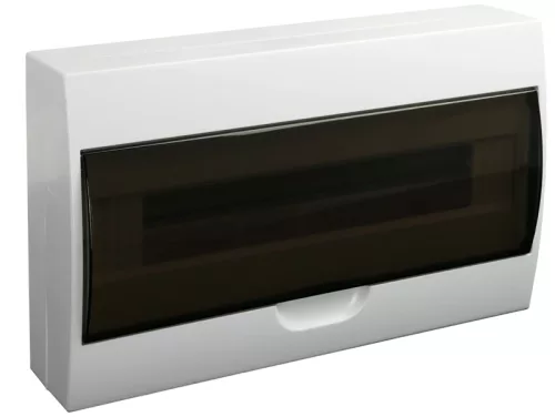 Tracon EDFK-18/1 Műanyag kiselosztó, 18 modul, 1 sor, füstszínű ajtóval, IP40, falon kívüli