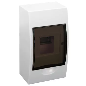   Tracon EDFK-4/1 Műanyag kiselosztó, 4 modul, 1 sor, füstszínű ajtóval, IP40, falon kívüli