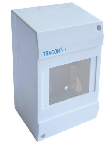 Tracon EDFK-4/1AN Műanyag kiselosztó, ajtó nélkül, 4 modul, IP40, falon kívüli