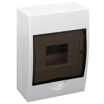   Tracon EDFK-6/1 Műanyag kiselosztó, 6 modul, 1 sor, füstszínű ajtóval, IP40, falon kívüli