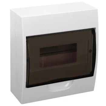   Tracon EDFK-8/1 Műanyag kiselosztó, 8 modul, 1 sor, füstszínű ajtóval, IP40, falon kívüli