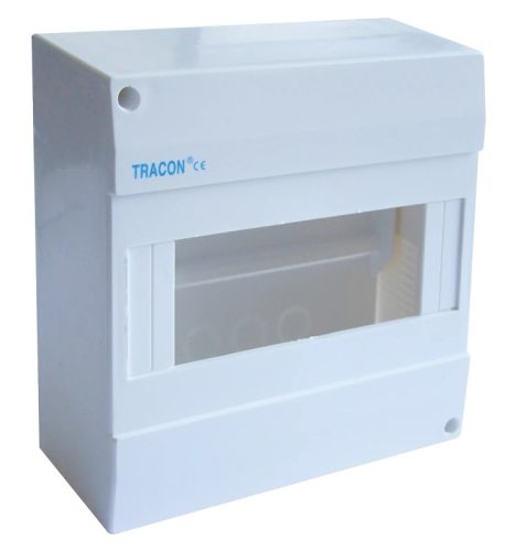 Tracon EDFK-8/1AN Műanyag kiselosztó, ajtó nélkül, 8 modul, IP40, falon kívüli