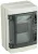Tracon EDFKIP65-4/1 Műanyag kiselosztó, 4 modul, 1 sor, átlátszó ajtóval, IP65, falon kívüli