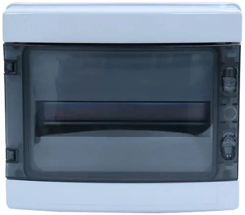 Tracon EDFKIP65N121 Falon kívüli elosztódoboz, átlátszó ajtóval, N/PE sínnel 1×12 mod, H×W×D=259×298×140mm, IP65, 1000VAC, 1500 VDC