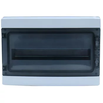   Tracon EDFKIP65N181 Falon kívüli elosztódoboz, átlátszó ajtóval, N/PE sínnel 1×18 mod, H×W×D=286.3×411×137.8mm, IP65, 1000 VAC, 1500 VDC