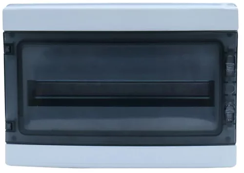 Tracon EDFKIP65N181 Falon kívüli elosztódoboz, átlátszó ajtóval, N/PE sínnel 1×18 mod, H×W×D=286.3×411×137.8mm, IP65, 1000 VAC, 1500 VDC