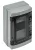Tracon EDFKIP65N41 Falon kívüli elosztódoboz, átlátszó ajtóval, N/PE sínnel 1×4 mod, H×W×D=210.3×142.8×99.5mm, IP65,1000 VAC, 1500 VDC