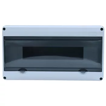   Tracon EDFKIP65U181 Falon kívüli elosztódoboz, átlátszó ajtóval, N/PE sínnel 1×18 mod, H×W×D=197.5×364×106mm, IP65, 1000 VAC, 1500 VDC