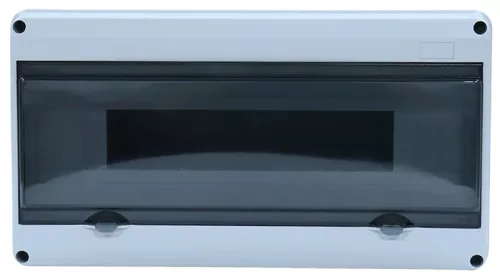 Tracon EDFKIP65U181 Falon kívüli elosztódoboz, átlátszó ajtóval, N/PE sínnel 1×18 mod, H×W×D=197.5×364×106mm, IP65, 1000 VAC, 1500 VDC