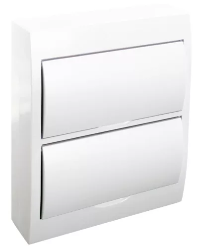 Tracon EDFKN-12/2 Műanyag kiselosztó, 24 modul, 2 sor, teli ajtóval, IP40, falon kívüli
