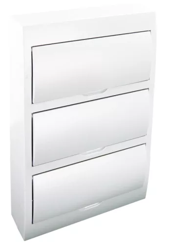 Tracon EDFKN-14/3, Falon kívüli elosztódoboz fehér ajtóval, N/PE sínnel 3×14 (42) modul, IP40, (H×W×D=475×310×85mm)