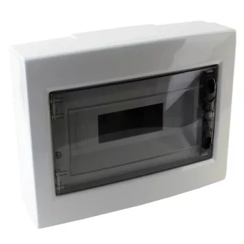   Tracon EDFKS-12/1 Műanyag kiselosztó, 12 modul, 1 sor, füstszínű sík ajtóval, IP40, falon kívüli