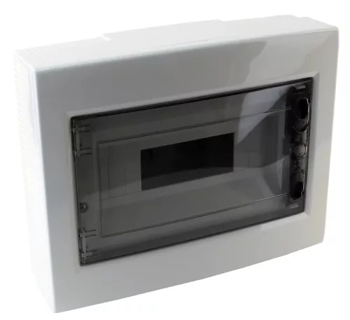 Tracon EDFKS-12/1 Műanyag kiselosztó, 12 modul, 1 sor, füstszínű sík ajtóval, IP40, falon kívüli