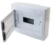 Tracon EDFKS-12/1 Műanyag kiselosztó, 12 modul, 1 sor, füstszínű sík ajtóval, IP40, falon kívüli