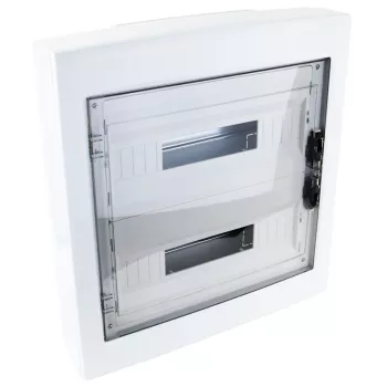   Tracon EDFKS-18/2 Műanyag kiselosztó, 36 modul, 2 sor, füstszínű sík ajtóval, IP40, falon kívüli