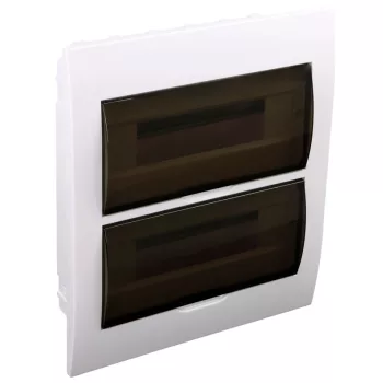   Tracon EDS-12/2 Műanyag kiselosztó, 24 modul, 2 sor, füstszínű ajtóval, IP40, süllyesztett