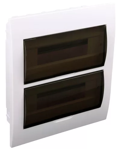 Tracon EDS-12/2 Műanyag kiselosztó, 24 modul, 2 sor, füstszínű ajtóval, IP40, süllyesztett