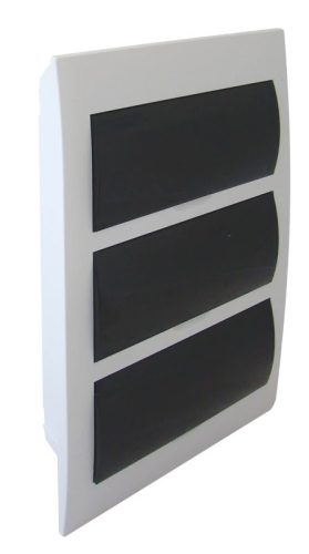 Tracon EDS-14/3, Süllyesztett elosztódoboz, füstszínű ajtóval, N/PE sínnel 3×14 (42) modul, IP40, (H×W×D=475×310×75mm)