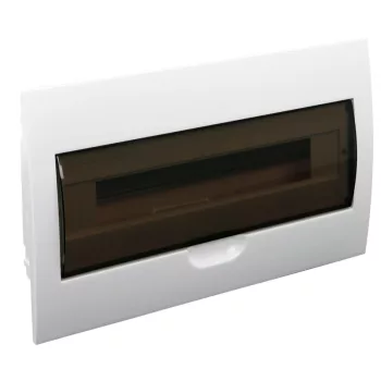   Tracon EDS-18/1 Műanyag kiselosztó, 18 modul, 1 sor, füstszínű ajtóval, IP40, süllyesztett