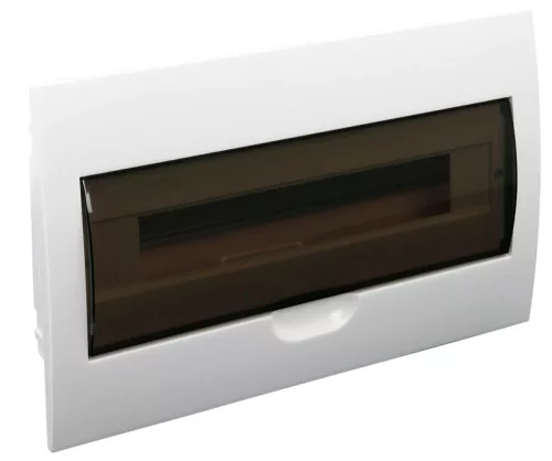 Tracon EDS-18/1 Műanyag kiselosztó, 18 modul, 1 sor, füstszínű ajtóval, IP40, süllyesztett
