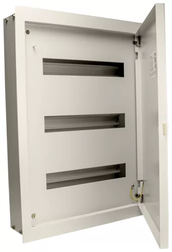 Tracon EDSF-16/3 Maszkolt fém szekrény, 48 modul, 3 sor, teli ajtóval, 626x464x115, IP42, süllyesztett