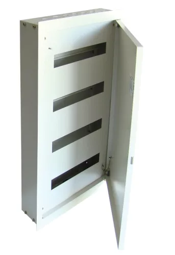 Tracon EDSF-16/4 Maszkolt fém szekrény, 64 modul, 4 sor, teli ajtóval, 776x464x115, IP42, süllyesztett