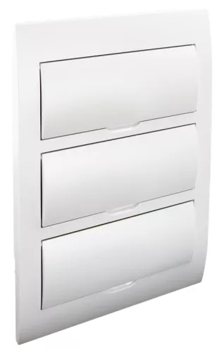 Tracon EDSN-14/3, Süllyesztett elosztódoboz, fehér ajtóval, N/PE sínnel 3×14 (42) modul, IP40, (H×W×D=475×310×75mm)