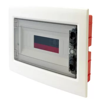   Tracon EDSS-12/1 Műanyag kiselosztó, 12 modul, 1 sor, füstszínű sík ajtóval, IP40, süllyesztett
