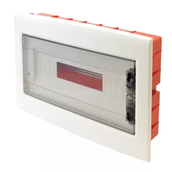   Tracon EDSS-18/1 Műanyag kiselosztó, 18 modul, 1 sor, füstszínű sík ajtóval, IP40, süllyesztett