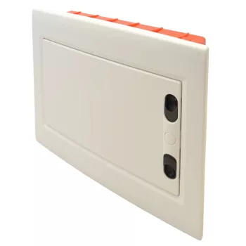   Tracon EDSSN-12/1 Műanyag kiselosztó, 12 modul, 1 sor, teli sík ajtóval, IP40, süllyesztett