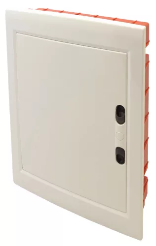 Tracon EDSSN-12/2 Műanyag kiselosztó, 24 modul, 2 sor, teli sík ajtóval, IP40, süllyesztett
