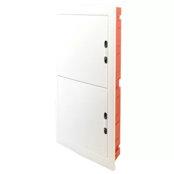   Tracon EDSSN-18/4 Műanyag kiselosztó, 72 modul, 4 sor, teli sík ajtóval, IP40, süllyesztett
