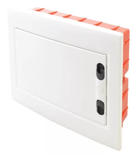 Tracon EDSSN-8/1 Műanyag kiselosztó, 8 modul, 1 sor, teli sík ajtóval, IP40, süllyesztett