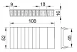 Tracon EDTM Takaróidom elosztódobozokba, szabad modulnyílások lefedésére L=108mm, 1×6 mod.(2×1mod.+8×1/2mod.)