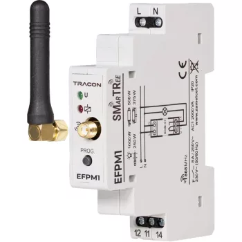   Tracon EFPM1 Rádiós moduláris jelvevő egység, 1 csatornás 230 V, 50 Hz, 8 A, 1 NO/ NC, 868.32 MHz