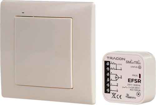 Tracon EFSR Vezeték nélküli zsaluvezérlő készlet, 1 csatornás 230 V, 50 Hz, 2x5 A, 2 NO, 868.32 MHz