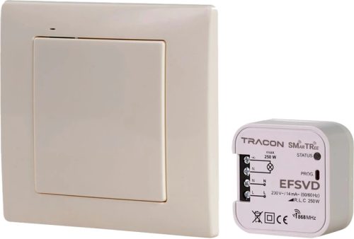 Tracon EFSVD Vezeték nélküli dimmer készlet, 1 csatornás 230 V, 50 Hz, 250 W, 868.32 MHz