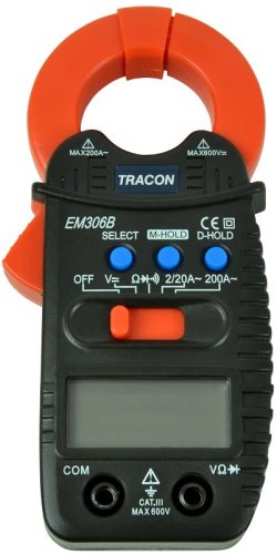 Tracon EM306B, Digitális lakat fogó DCV,ACV,ACA 200A, OHM