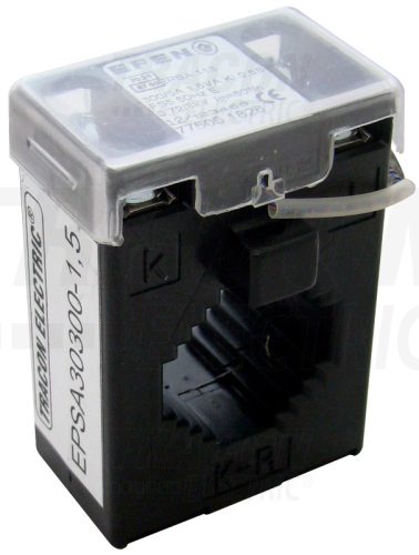 Tracon EPSA30150-1,5, Hitelesített áramváltó, sin 30×10, Po:0,5S, 150/5A, 1,5VA